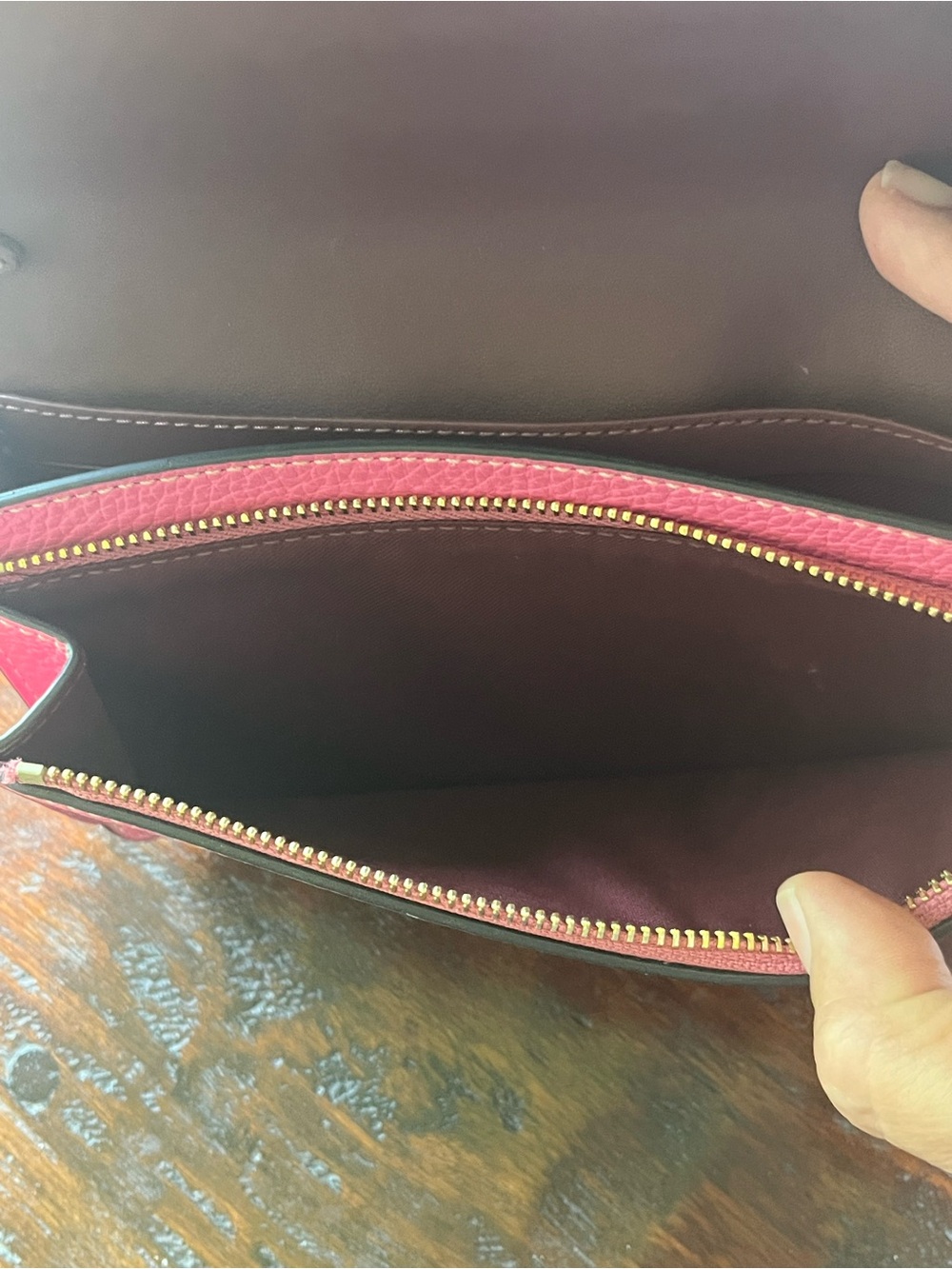 Coach Anna Foldover Clutch Crossbody Trompe L’oeil Pink Barbiecore - Picture 10 of 16